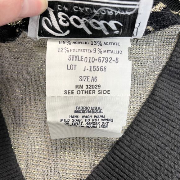 VTG 80s Teddi of California Knit Top Women L/XL Animal Print Grunge Retro Jungle - Picture 5 of 8